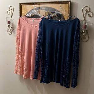 Off the shoulder tops.  $18 each